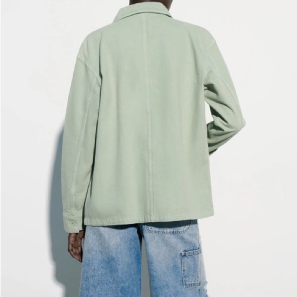 Zara Sage Green Oversized Jacket - Picture 3 of 6